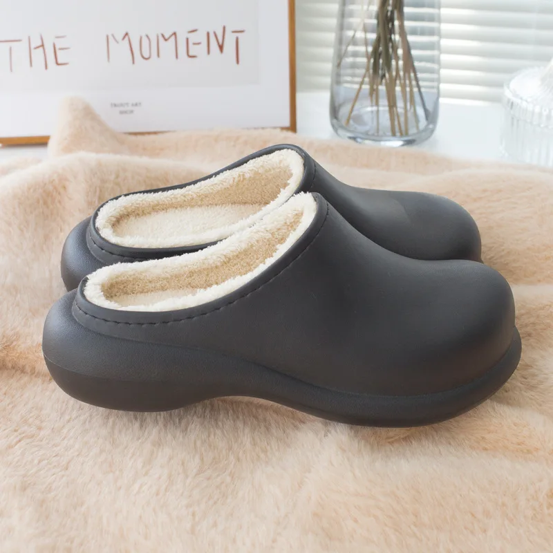 

Men 2022 New Cotton Slippers Women Waterproof Shoes Heels Thick Sole Women Home Slippers Men Cotton Slippers Winter Shoes