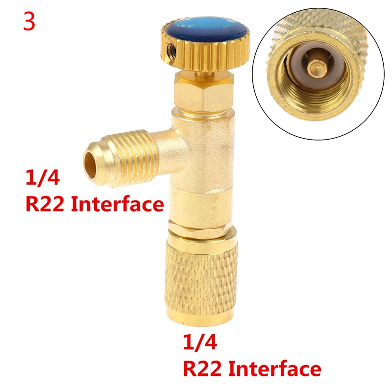 

Liquid Safety Valve R410 R22 Air Conditioning Refrigerant Charging Valve 1/4"Safety Adapter Flow Control Ball Valve Refrigerant
