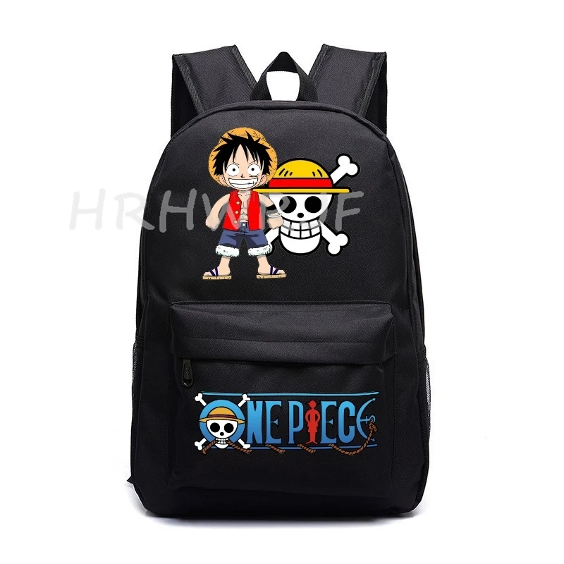 Фото Школьный рюкзак ONE PIECE Monkey D Luffy для подростков, нейлоновый рюкзак для девочек, милый женский рюкзак для ноутбука, дорожная сумка, вместительный рюкзак для книг, унисекс №1