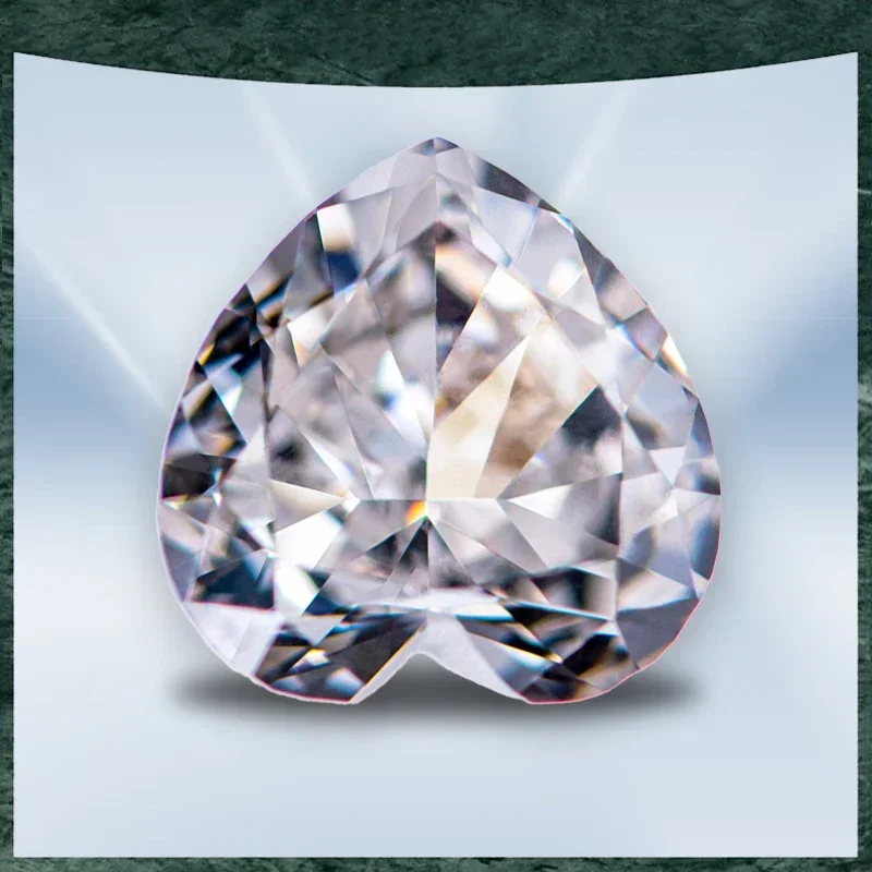 Кубический цирконий измельченный льд без сертификата в форме сердца подвески