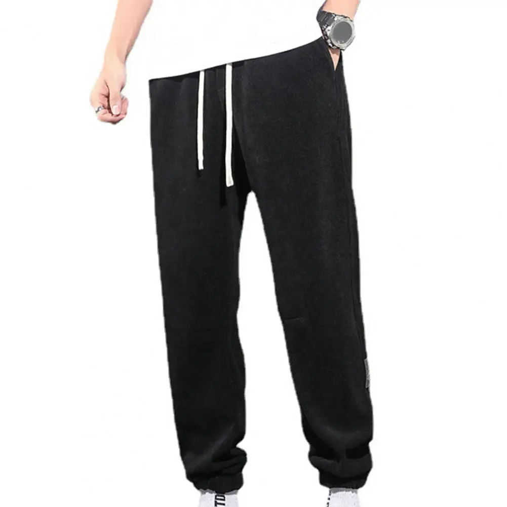 

Stylish Winter Trousers Drawstring Deep Crotch Soft Winter Sweatpants Loose Men Fall Trousers Men Garment