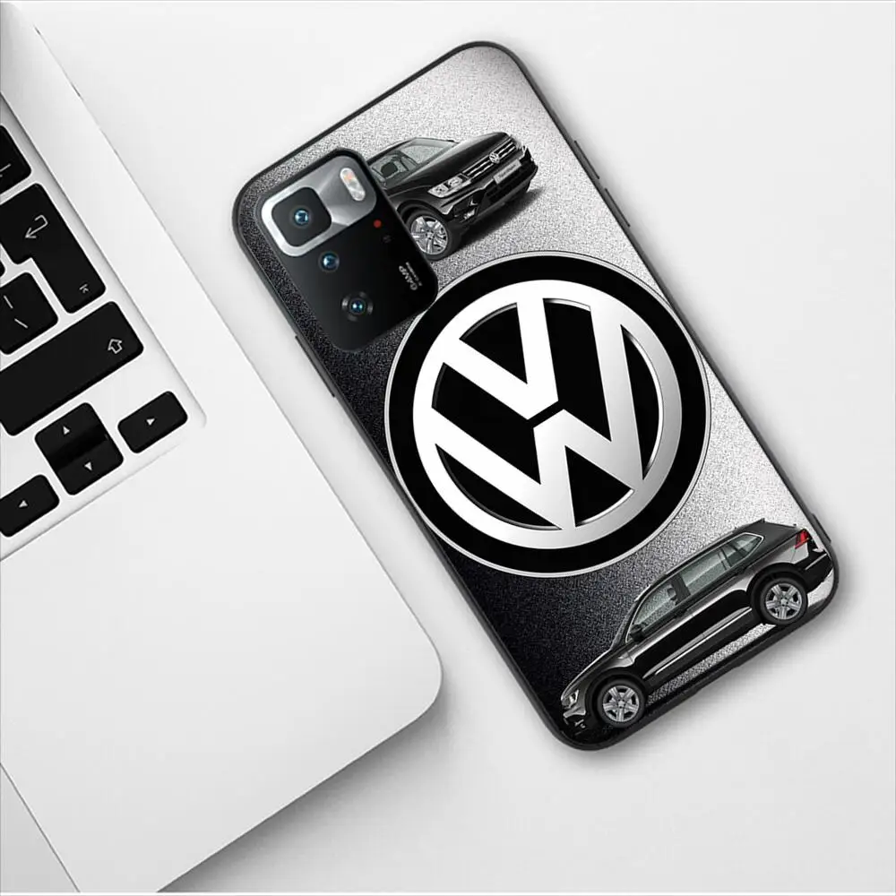 Volkswagen Car Logo New Fashion Phone Case for Redmi 9 9A 7A 10 8A 10A 8 Note 11 10S 7 11S Plus POCO X3 Pro Black Soft Covers