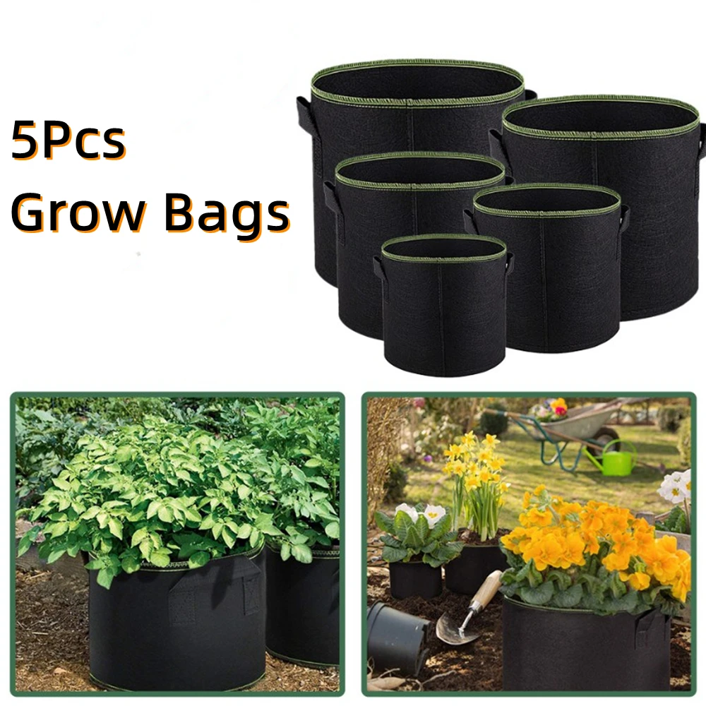 5 шт./лот войлочная сумка для выращивания растений садовая ткань горшок овощей