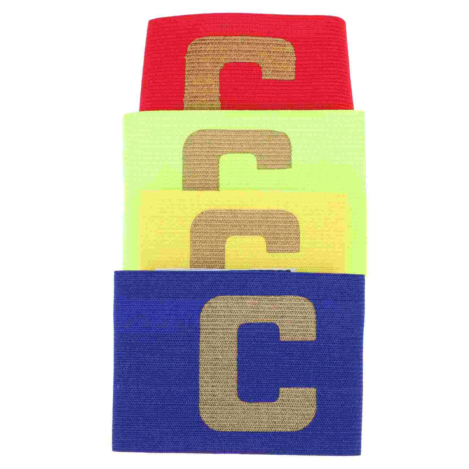 

4Pcs Captains Armband Team Leader Sign Elastic Armband Football Equipment for School Playground Outdoor Gym