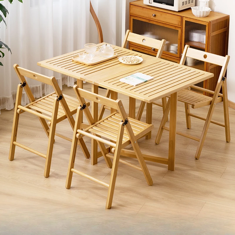 Mesa de Comedor plegable de madera maciza, mueble nórdico para restaurante, cocina,...