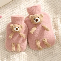 cute plush bear warm water bag pvc material injection recyclable hand warmer hot bottle portable winter warmth cute