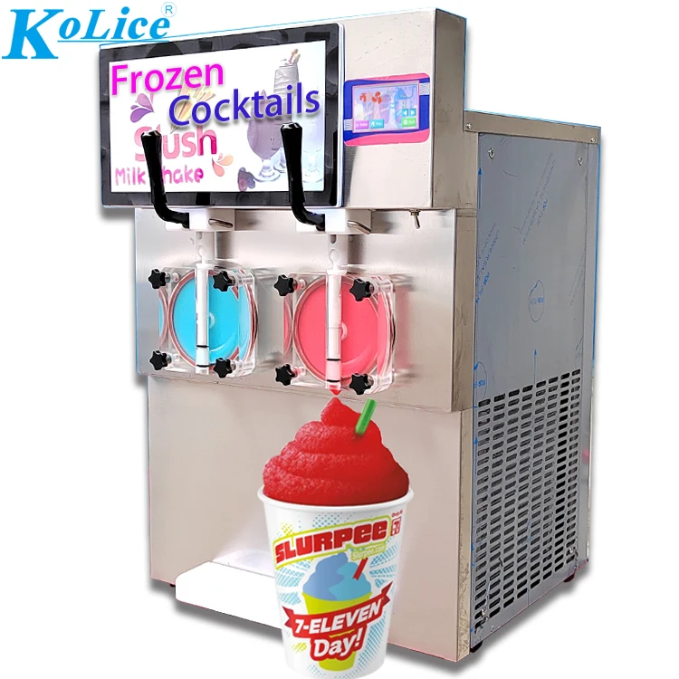 

Kolice Ice granita frozen drink cocktail machine/margarita juice smoothie slush machine/slushie machine with AD light box