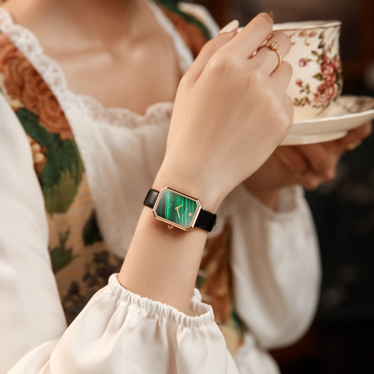 Oblvlo Luxury Brand Women Watch Rose Gold Quartz Watch For Women New Design Gift Leather Women Watches