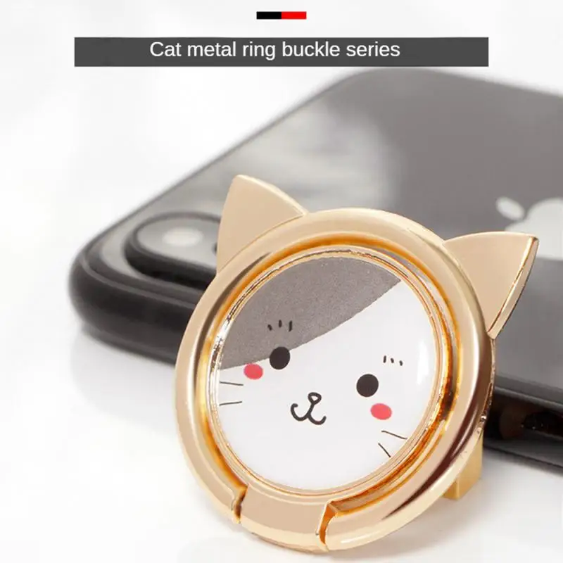 

Rotatable Metal Mobile Phone Holder Cute Cute Cute Cat Ring Cute Lazy Holder Creative Ring Buckle Phone Holder Accessories