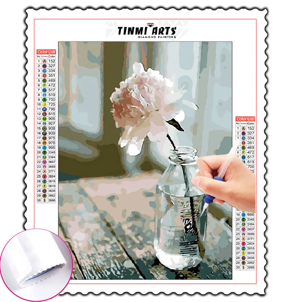 

5D DIY Poured Glue Diamond Painting Kits Frameless Flower Full Round With AB Drill For Home Decoration Unique Handcraft Gift Art