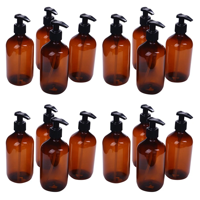 

16Pcs New 500Ml Pump Bottle Makeup Bathroom Liquid Shampoo Bottle Travel Dispenser Bottle Container For Soap Shower Gel