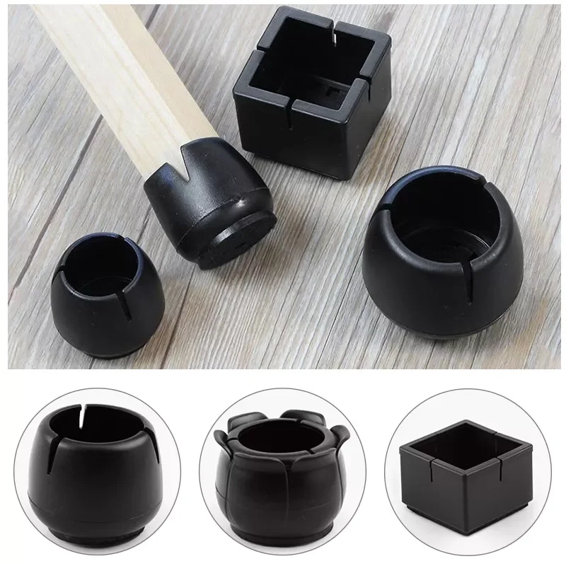 

8 Pcs/set Rectangular Chair Leg Cap Chair Leg Protector Cover Furniture Table Leg Covers Round Bottom Circle For Round Square