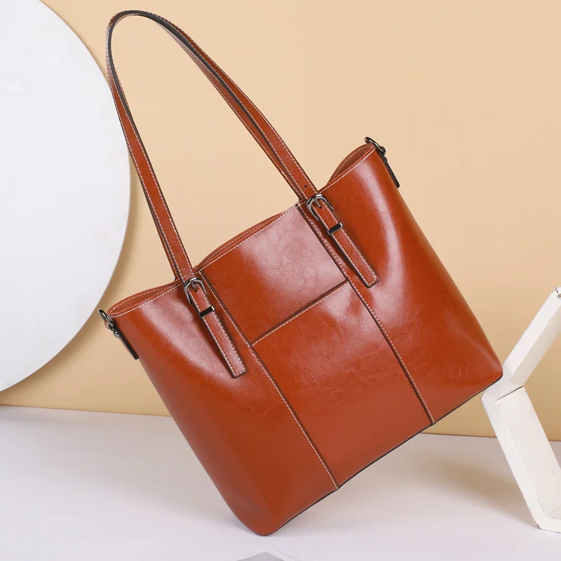 

Дизайнерская сумка-тоут из натуральной кожи для женщин, роскошная дамская сумочка через плечо, вместительная воловья кожа