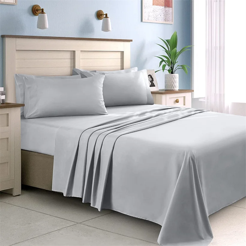 

Luxury Cotton Bedding Sheet Set Fitted Sheet Flat Sheet With Pillowcase