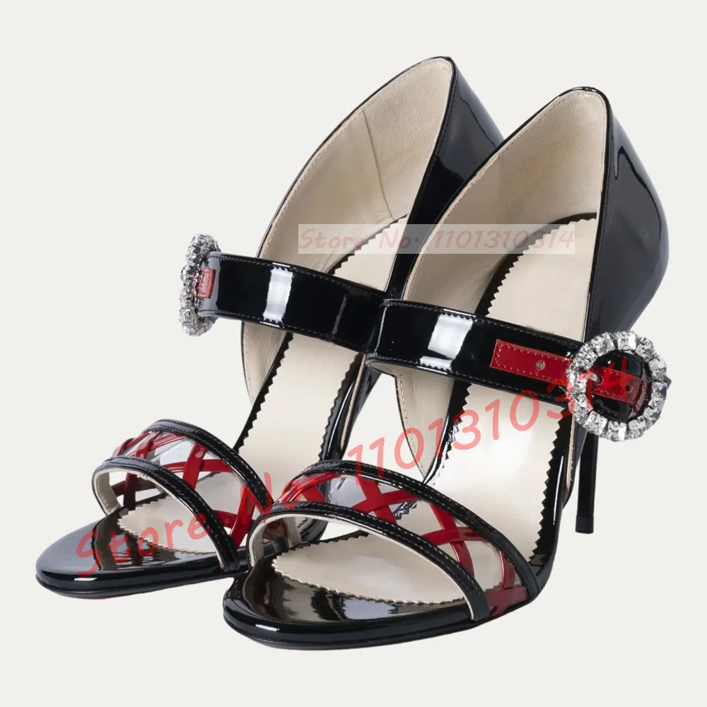 Туфли-лодочки женские на высоком каблуке прозрачный ремешок с кристаллами