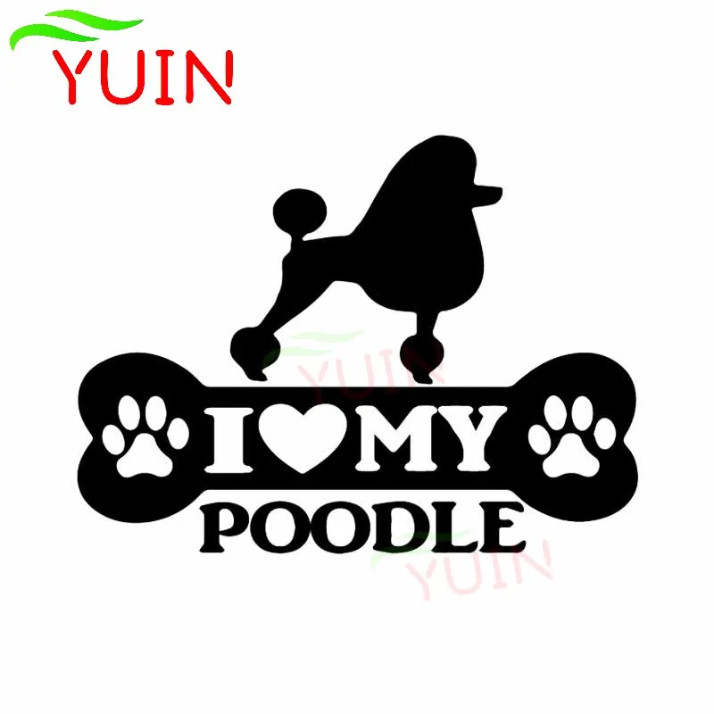 

Personalized Car Sticker I Love My Poodle Dog Animal Decal Fashion Body Decoration Cover Scratch Waterproof Sunscreen Stickers