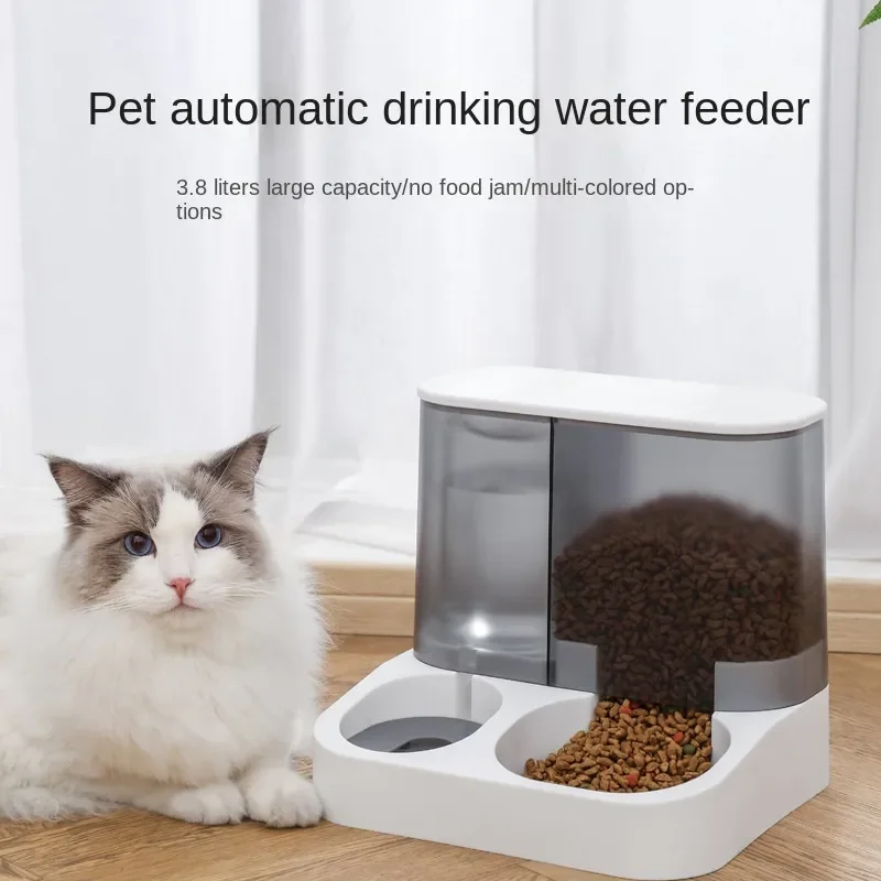 

Cat Bowl New Visual Automatic Pet Feeder Cat Drinker Dog Bowl Cat Basin Feeding Water Feeding Bowl Dog Food Storage Bucket