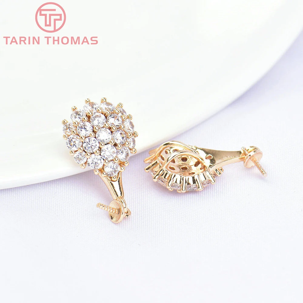 

Латунные подвески для бижутерии, 4 шт., 11 х23 мм, 24 к