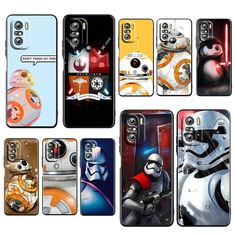 

Star Wars BB8 Robot For Xiaomi Redmi K50 K40 Gaming K30 K20 Pro 5G 10X 9T 9C 9A Soft Silicone Black Phone Case Fundas Capa Cover