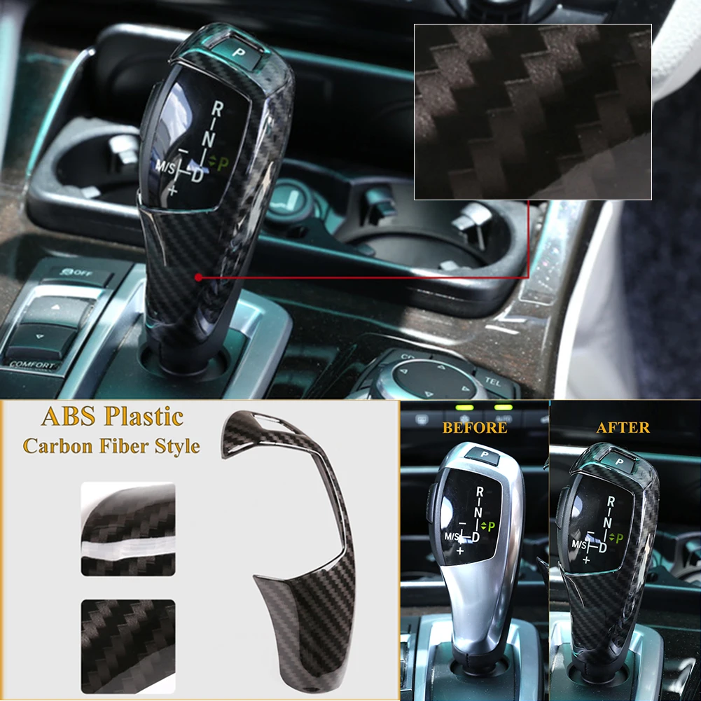

Car Carbon Fiber Gear Shift Handle Trim Cover for BMW 3 Series BMW E60 E70 X5 X6