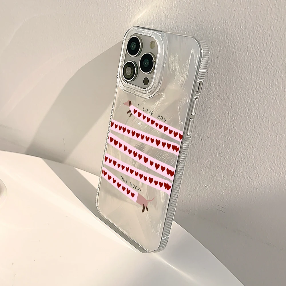 Фото Оригинальный милый чехол для телефона с таксой (IMD) для Xiaomi Redmi Note 14 Pro 13 12 11 10 Pro 5G 13C 14C Plus, с текстурой перьев №4