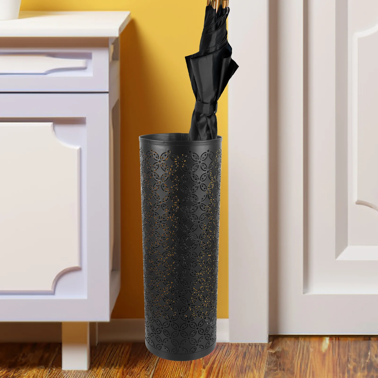 

Umbrella Storage Bucket Entryway Rack Iron Holder Stand Indoor Cane Metal Umbrellas Free Standing Multi-functional