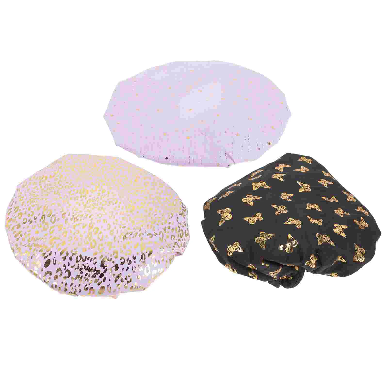 

3 Pcs Women Bathing Hat Large Shower Caps Sauna Long Hair Womens Reusable Fashion