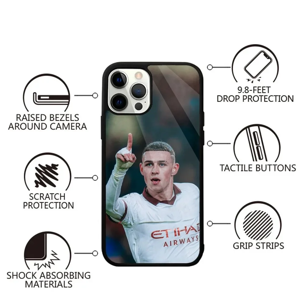 Чехол Football 47 The Prince of City F-Foden для iPhone 15 14 13 12 11 Plus Pro Max Mini Magsafe магнитная Беспроводная
