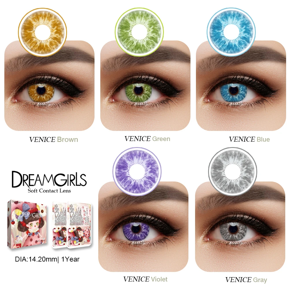 

Ksseye venice Soft Color Contact Lenses Natural Charming Beautiful Pupil Makeup Weddings, Masquerades