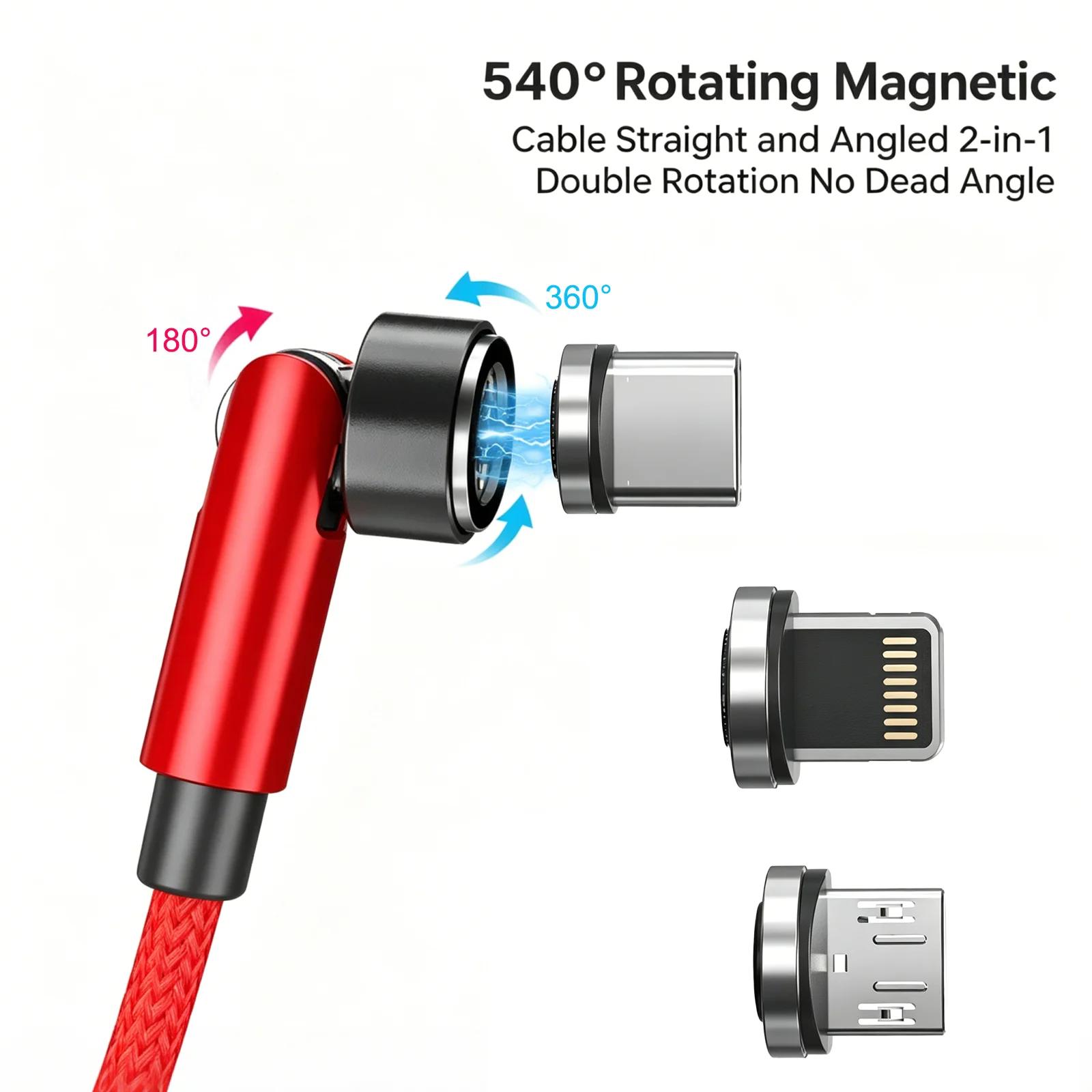 Фото Магнитный кабель Missun 540, 3A, быстрая зарядка, Micro USB Type C, для iPhone, Xiaomi, Samsung, магнитное зарядное устройство, кабель для передачи данных, провод для телефона №2