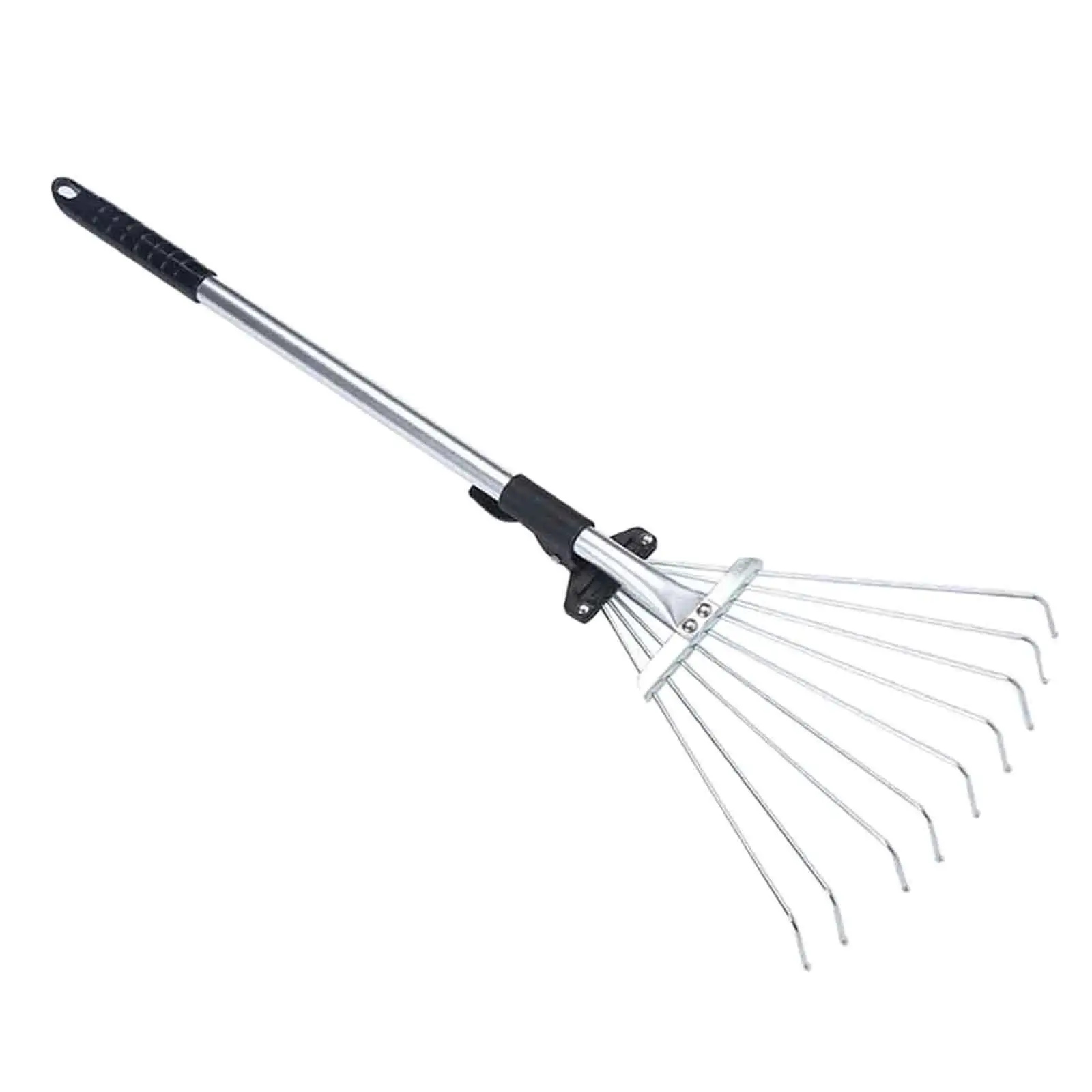 

Garden Leaf Rake Cleaning Leaves Sticks and Debris Expandable Collapsible Adjustable Versatile for Lawn Maintenance Roof Camping