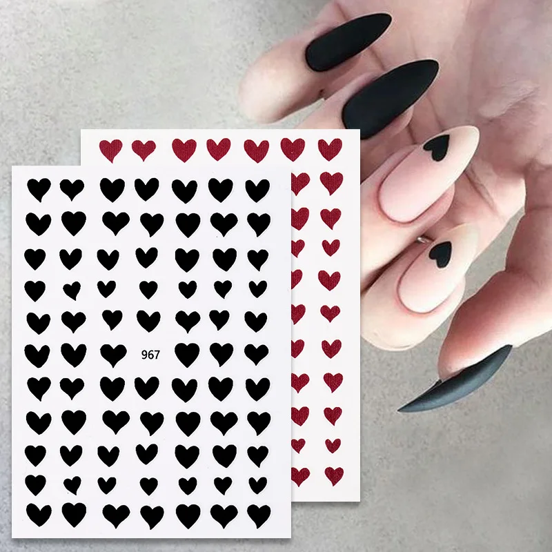 

Nail Art Jewelry Small Fresh Versatile Red Black Gold White Small Love Sticky Nail Art Sticker Nail Art Decoration