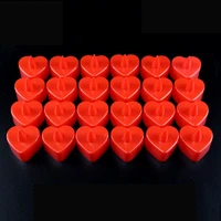1224pcs led candles tea lights heart shape battery powered red shell romantic decoration flameless tealights for wedding party