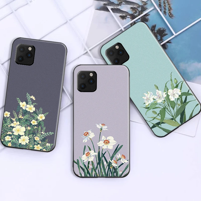 

Watercolor Painting Flowers And Plants Phone Case For Funda iPhone 11 13 Pro Max 12 Mini X XR XS Max 6 6s 7 8 Plus Funda