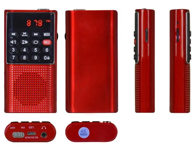 EONKO Super Mini Новое FM-радио L-328 с TF-рекордером перезаряжаемой батареей светодиодным