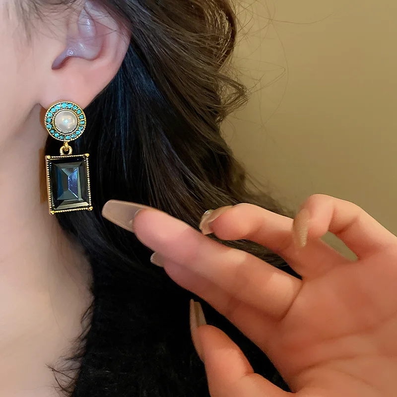 NISHIZAWA бриллиантовый жемчуг геометрическое ожерелье серьги комплект ретро