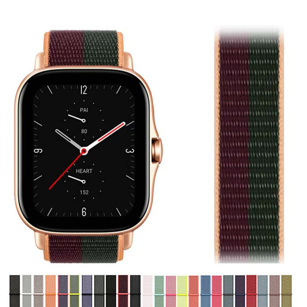 

Ремешок нейлоновый для Amazfit GTS/2/2e/GTS2 Mini/GTR 3 pro GTR2/2e/stratos 2/3, 20 мм 22 мм