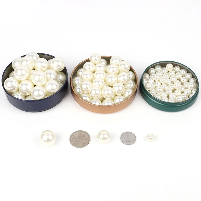 

10pcs Imitation Pearl Beads for Jewelry Making Round Faux Pearls with Hole Filler Bead DIY Bracelet Necklace