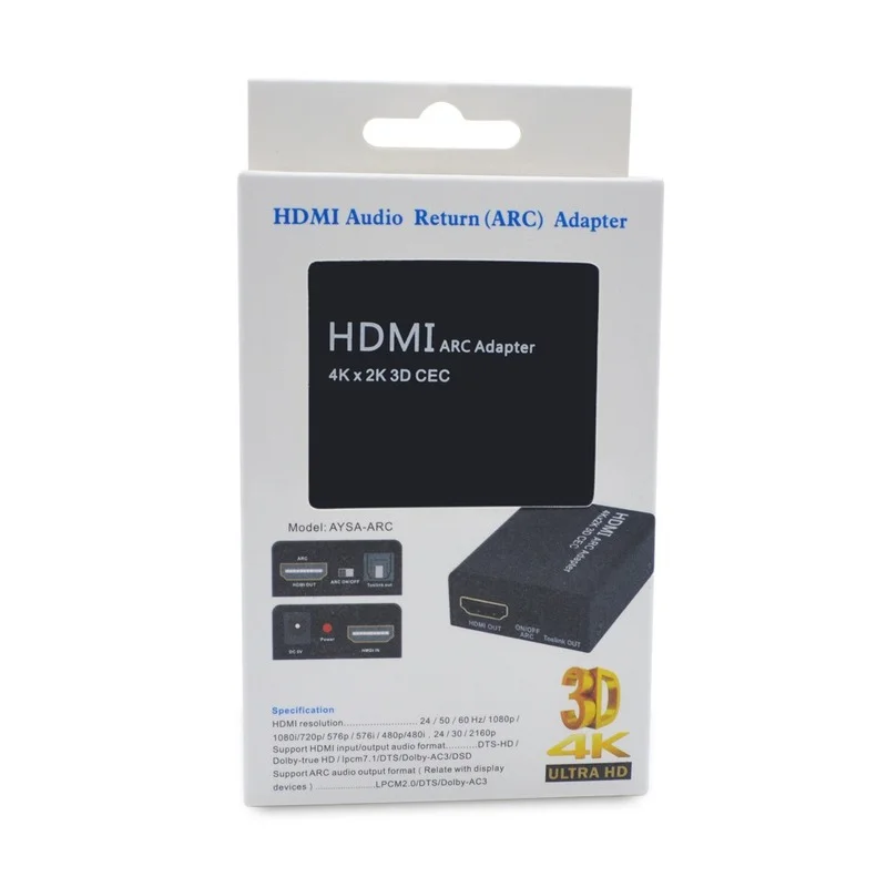 ARC Adapter HDMI To ARC 4K*2K 3D HDMI TO ARC Converter Optical Fiber Audio Return enlarge