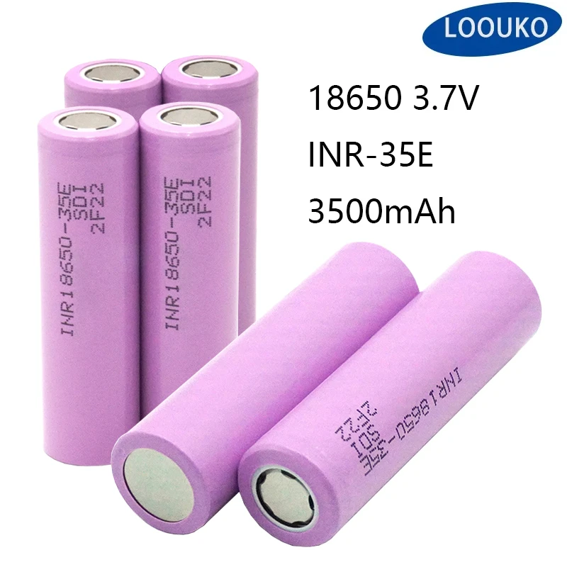 

100% New Original 18650 3500mAh 10A discharge INR18650 35E 3.7v 18650 battery rechargable Battery lithium cell free shipping