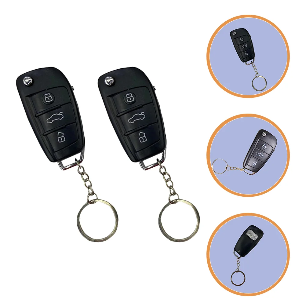 

2 Pcs Electric Car Key Chain Car Toys Electric Shocking Toy Prize Car Key Holder Prank Key Ring Plastic Handshake Key Ring Child