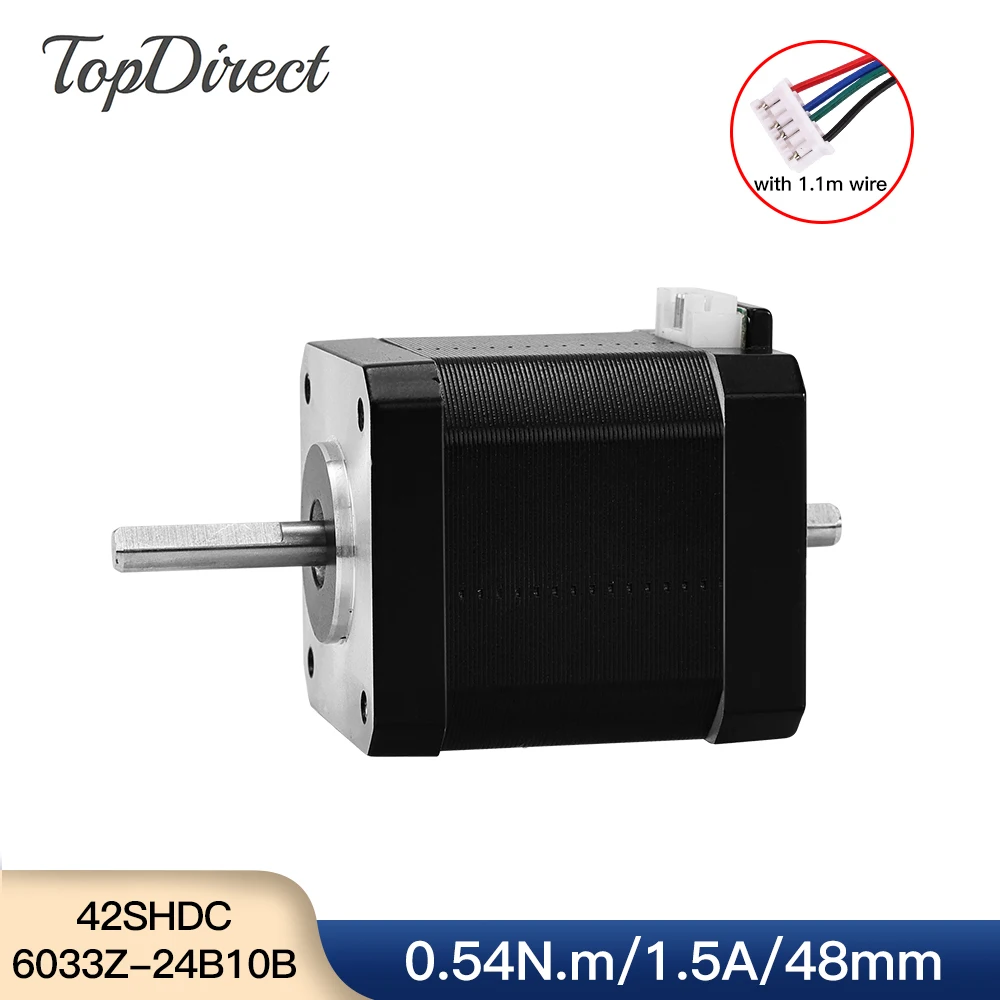 

TopDirect Double Shaft 2 Phase 48mm Stepper Motor 0.54N.m 1.5A Stepper Motor 4-lead for 3D Printer CNC Engraving Milling Machine