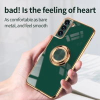 lens all inclusive protective tricolor electroplated silicone ring holder case for samsung s20fe ultra pluss21fe a32 phone cover