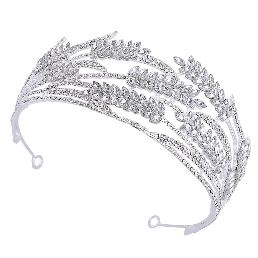 

Baroque Crown Prom Crowns Decorative Girl Wedding Headdress Prop Alloy Shiny Bride Tiara Rhinestone Banquet