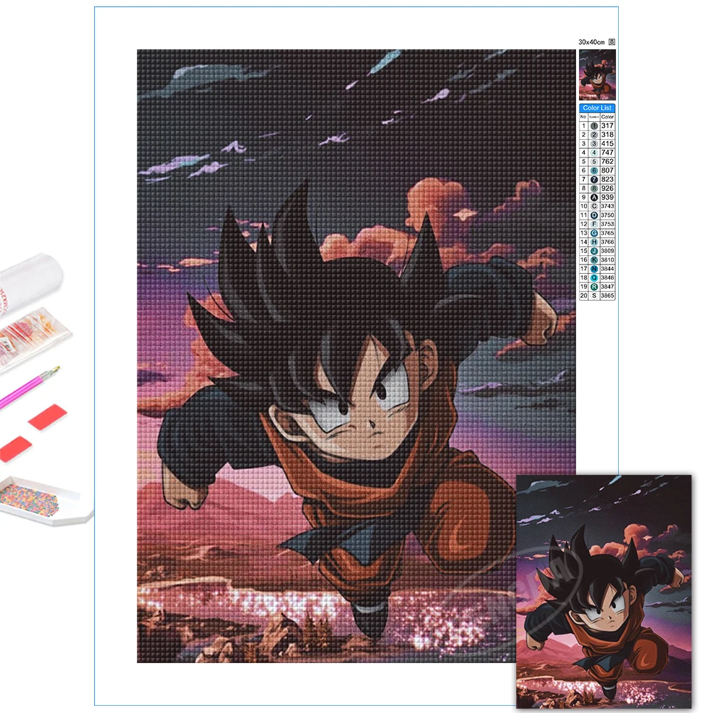 

Cute Son Goten Picture Diy 5D Diamond Painting Dragon Ball Anime Full Round Drill Embroidery Kits Mosaic Cross Stitch Home Decor