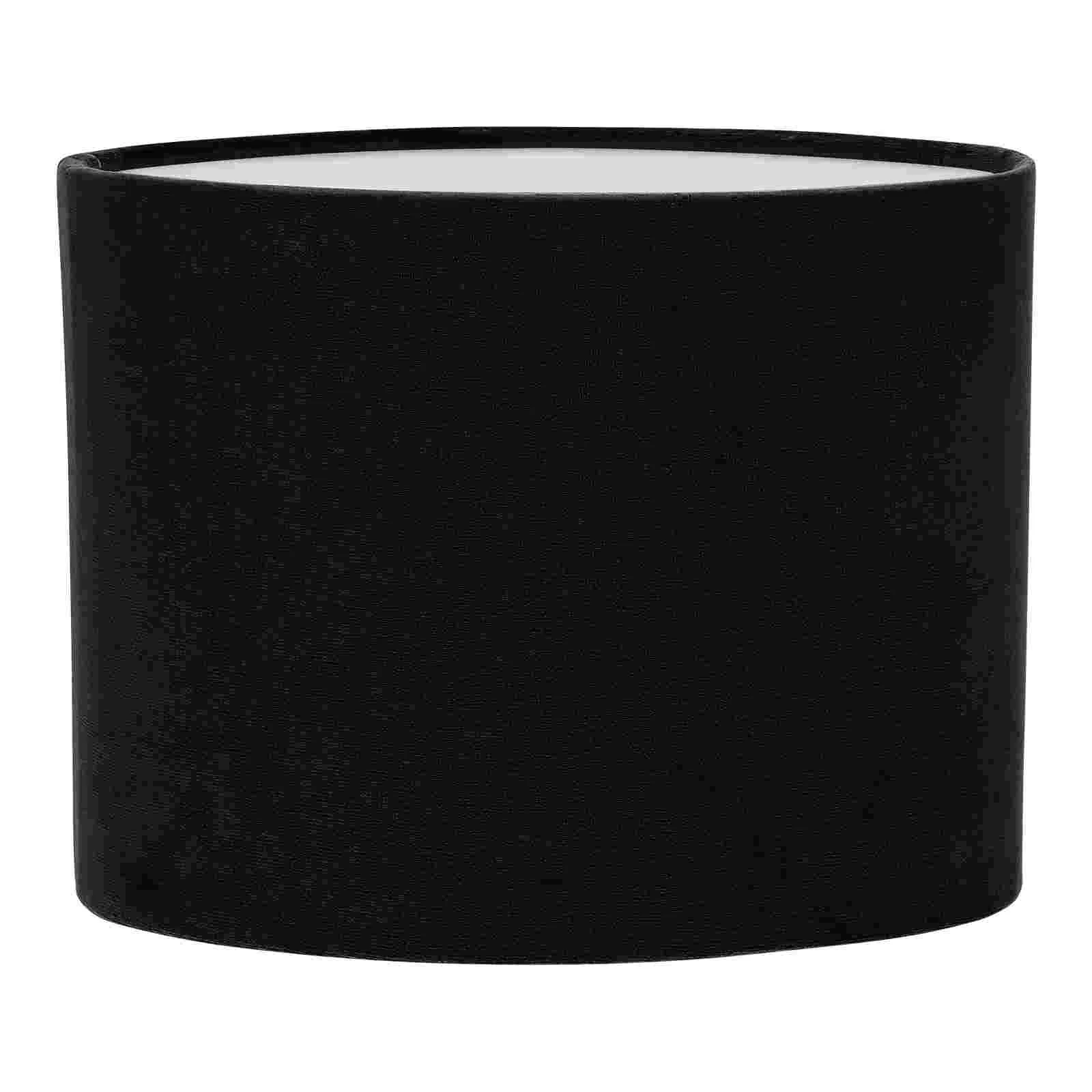 

Lamp Housing Decorative Cloth Craft Light Cover Table Accessory Shade Oval Lampshade Desk Black