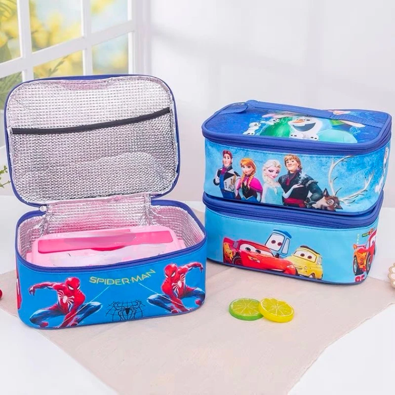 Disney cartoon frozen  cars Stitch cute lunch box bag frozen barbecue handbag Outdoor  tote bag