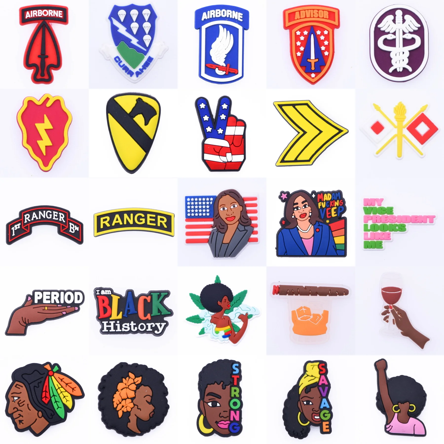 

Hot Sale Men Women PVC Croc Shoe Charms Colorful Shoe Decorations Kids Boys Girls Bracelet Accessories for Birthday Gifts SP022