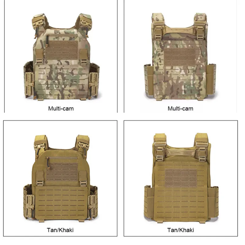 Купить Новый боевой жилет 6094, быстросъемный светильник тактический жилет с лазерной резкой, черное снаряжение для переноски