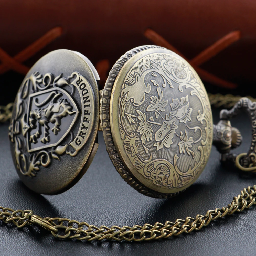 Часы в античном британском стиле, кварцевые карманные часы с цепочкой на цепочке для мужчин и женщин, значок ведьмастера, подарок для детей